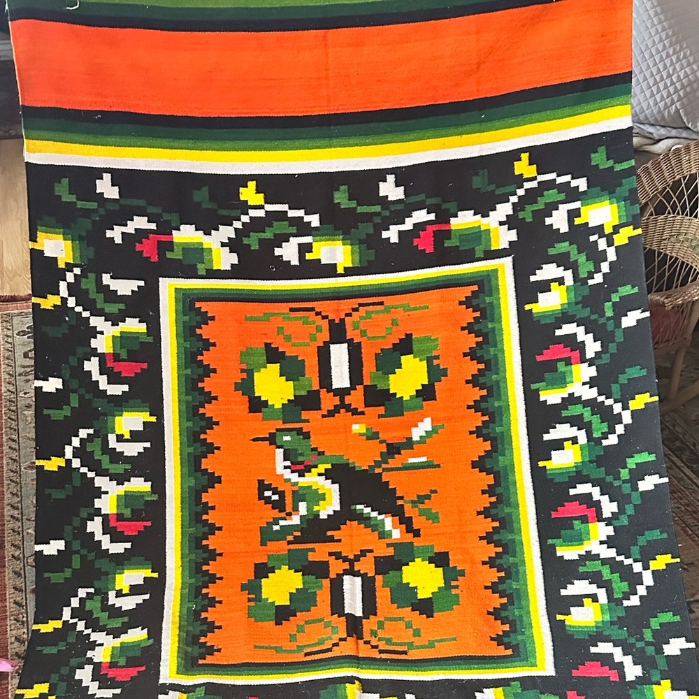 Antique Mexican Sarape wool blanket